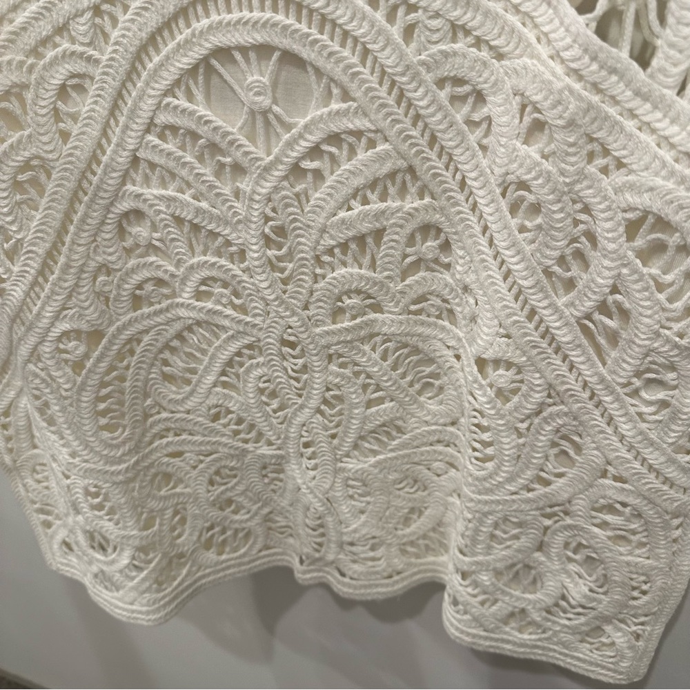 NWT White House Black Market White Sleeveless Crochet Lace Sweater - Picture 11 of 13